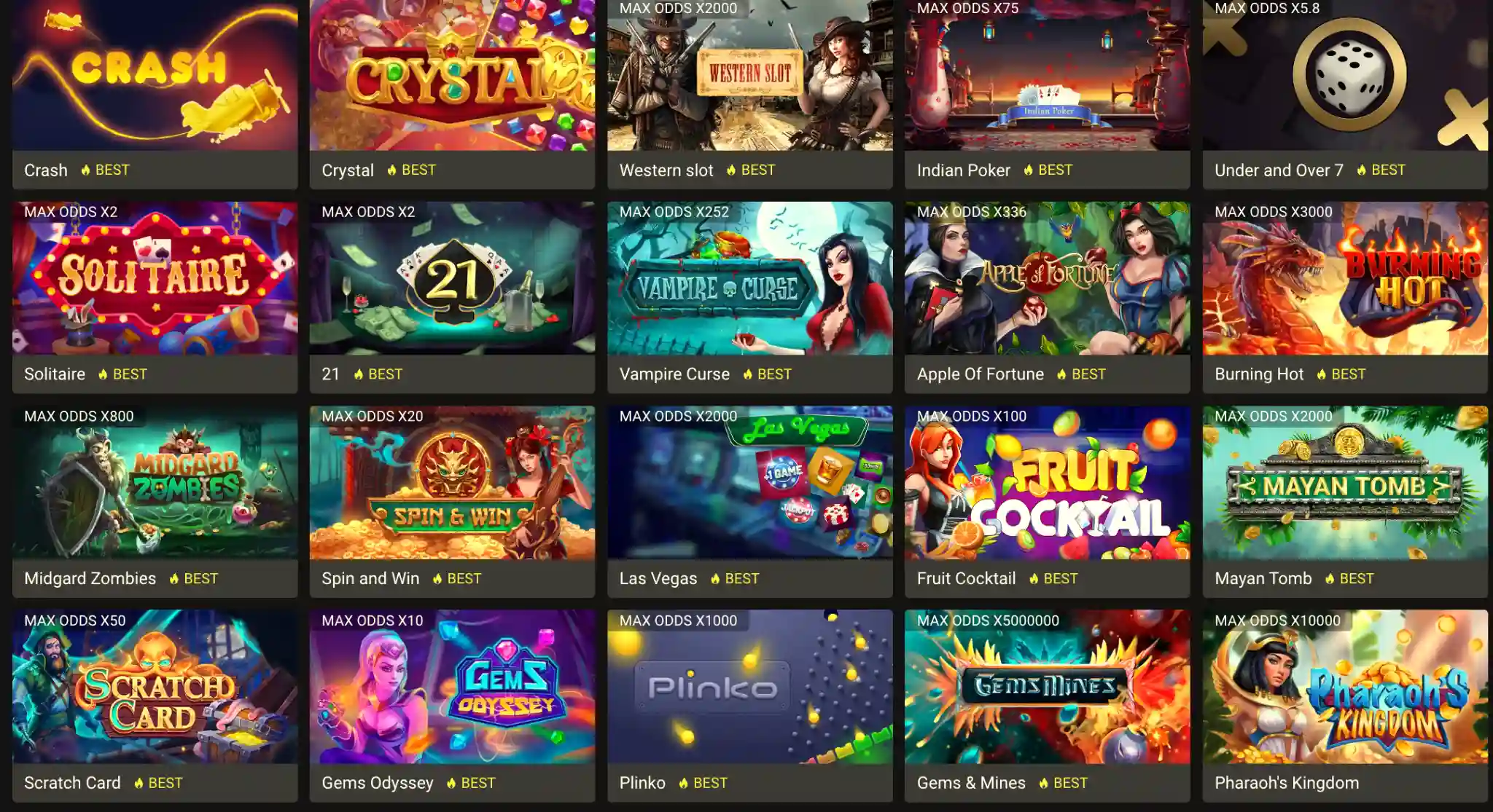 Sélection des meilleurs jeux de casino sur Melbet