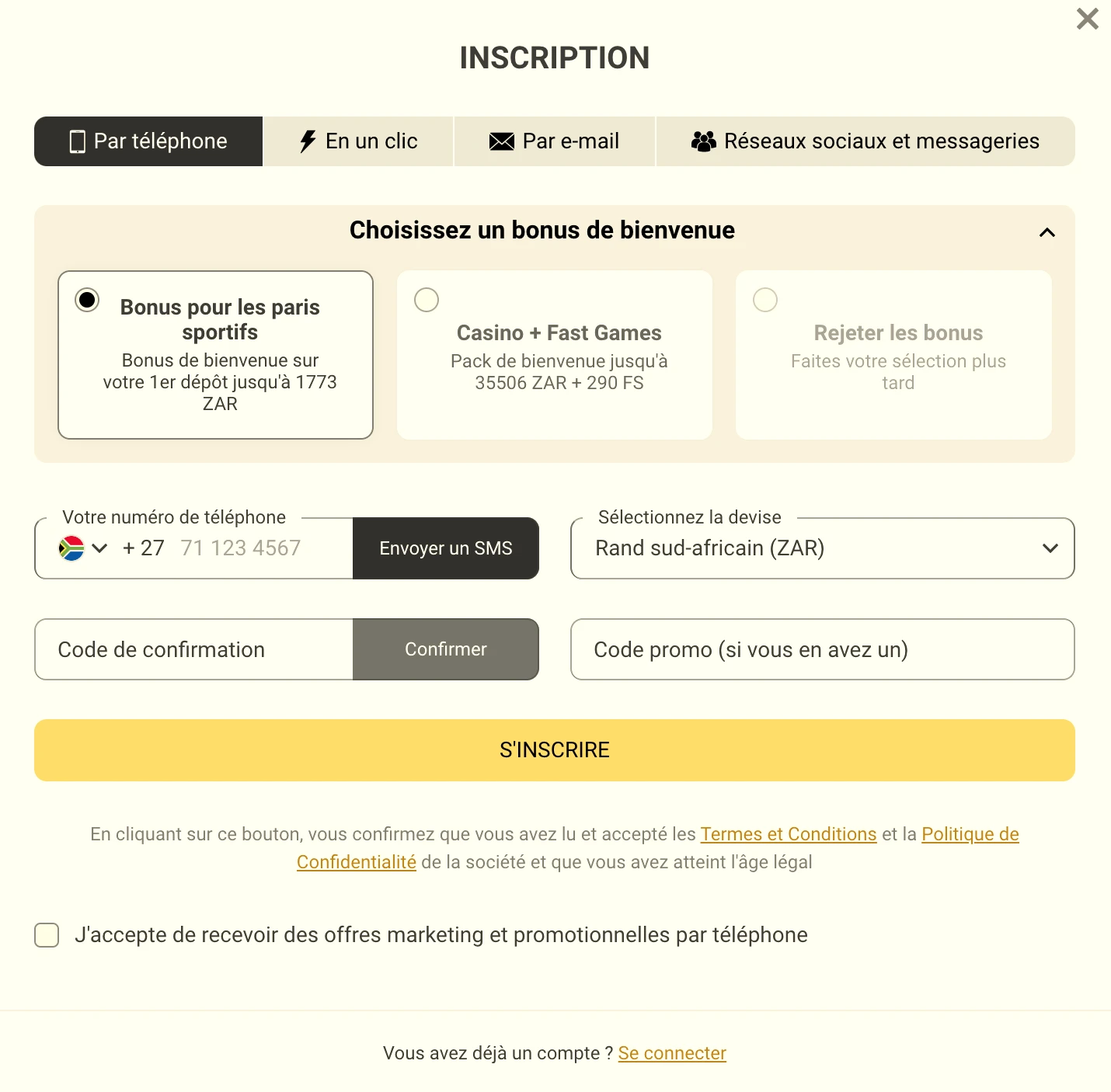 Processus d'inscription facile et rapide sur Melbet